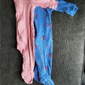 GAP Pink and Blue Footies One Piece Set